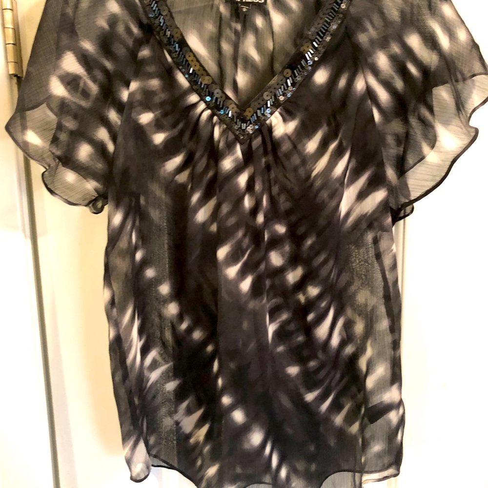 Express Top with Sequined Neckline